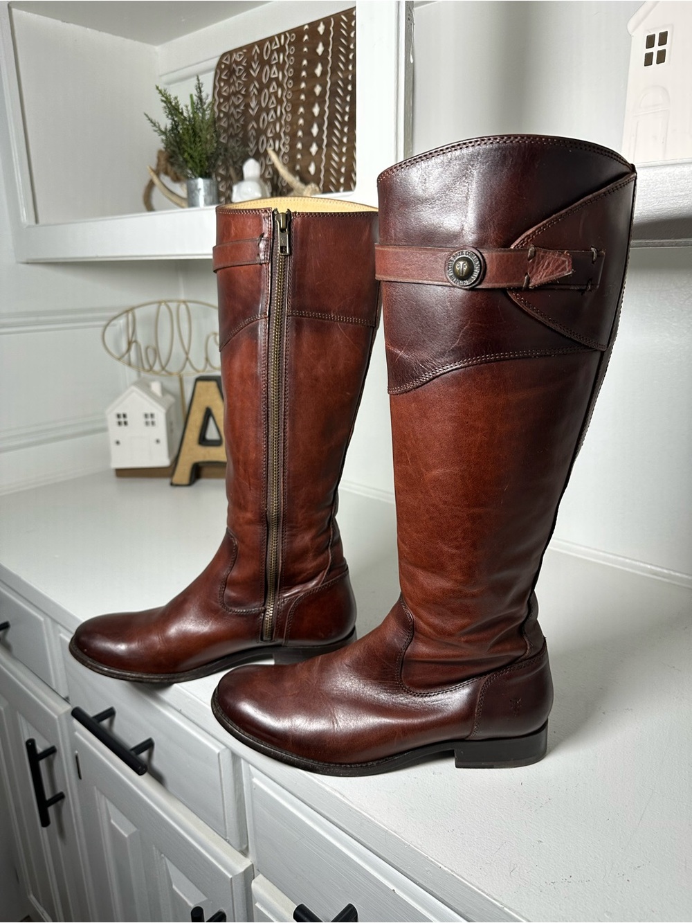 Frye Campus Riding Boots Womens 7.5 Brown Leather Tall Knee High Equestrian